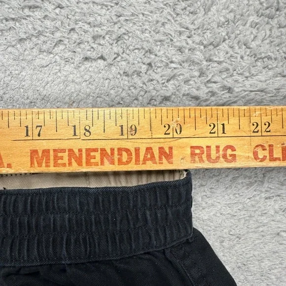 St. Johns Bay Mens Cargo Shorts 42 Black Pocket Elastic Waistband Hiking Outdoor